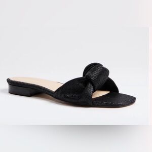 Tuckernuck Shoes- Black Raffia Brit Sandals. Size 9